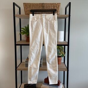 Athleta Sculptex Mid-Rise White Skinny Ankle Jeans, 4